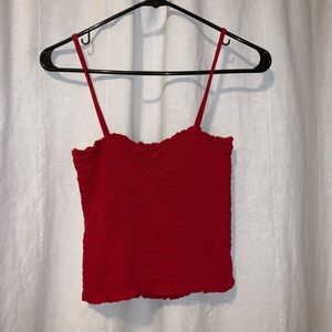 Ribbed red tank top